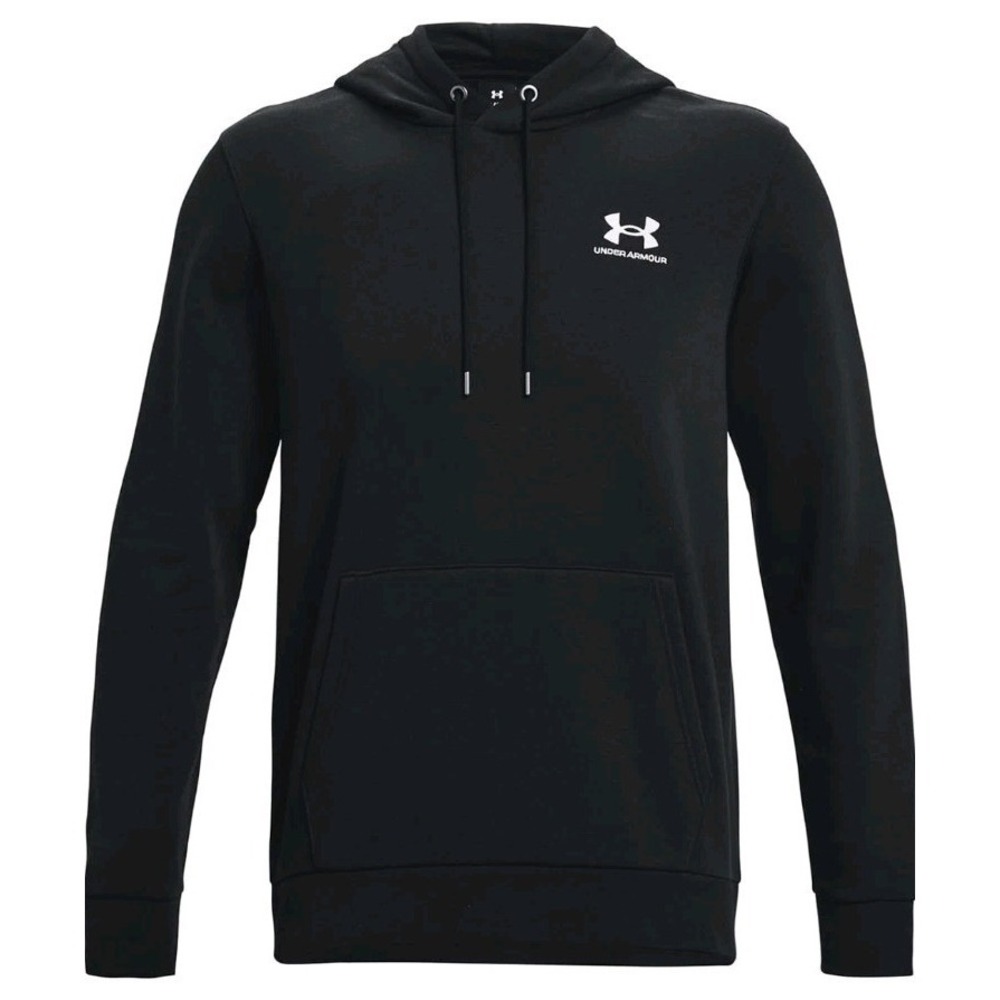 NWT Men's Under Armour Essential Fleece Drawstring Hoodie Black Sz Small